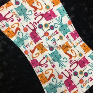 Bright Cats Burp Cloth (2) BC366 Handmade NWT Boutique